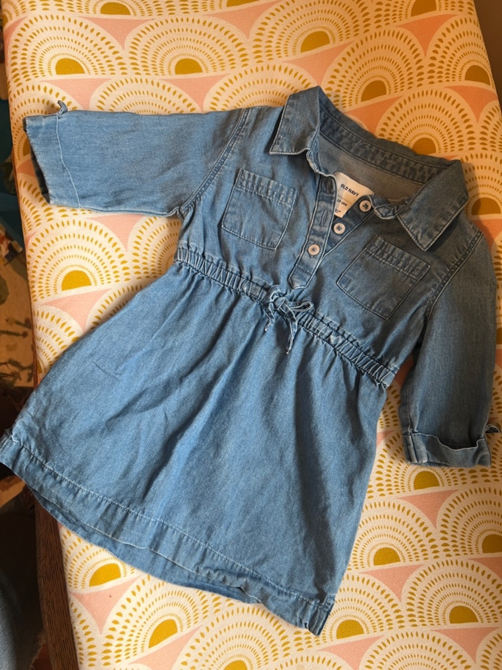 Old Navy Light Blue Denim Tunic with Drawstring